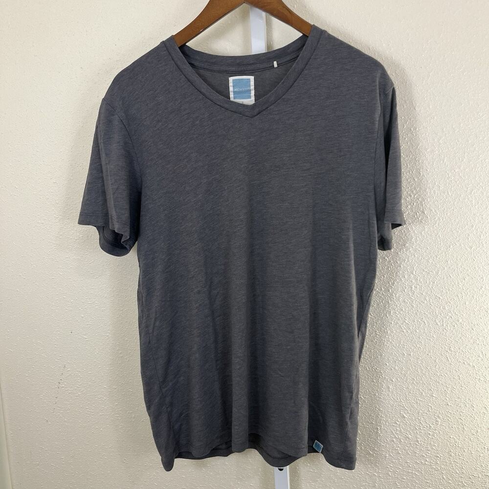 Jason Scott V-Neck T Shirt Mens M Medium Cotton Modal Blend Gray